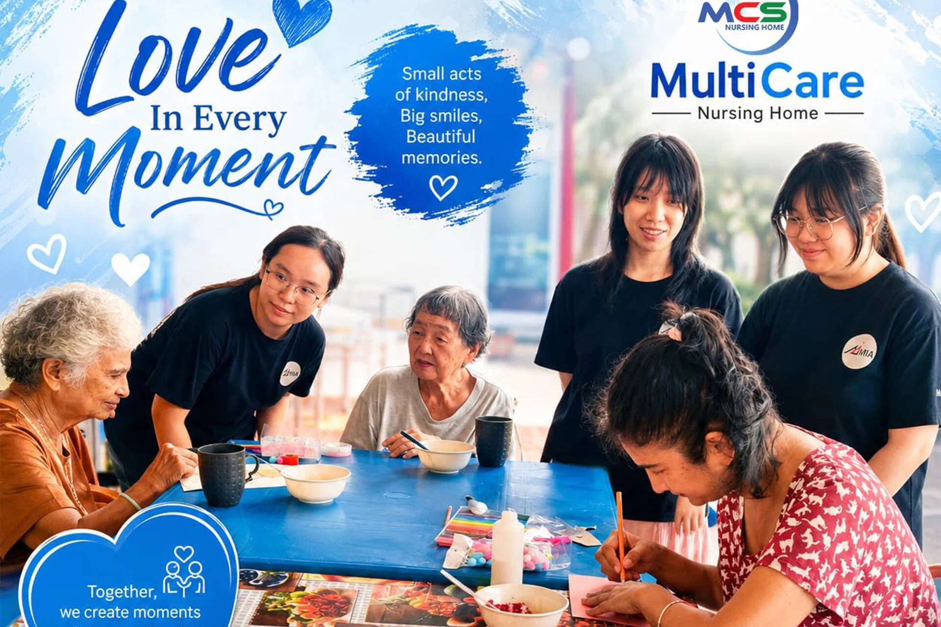 Multicare residents taking part in a shared activity