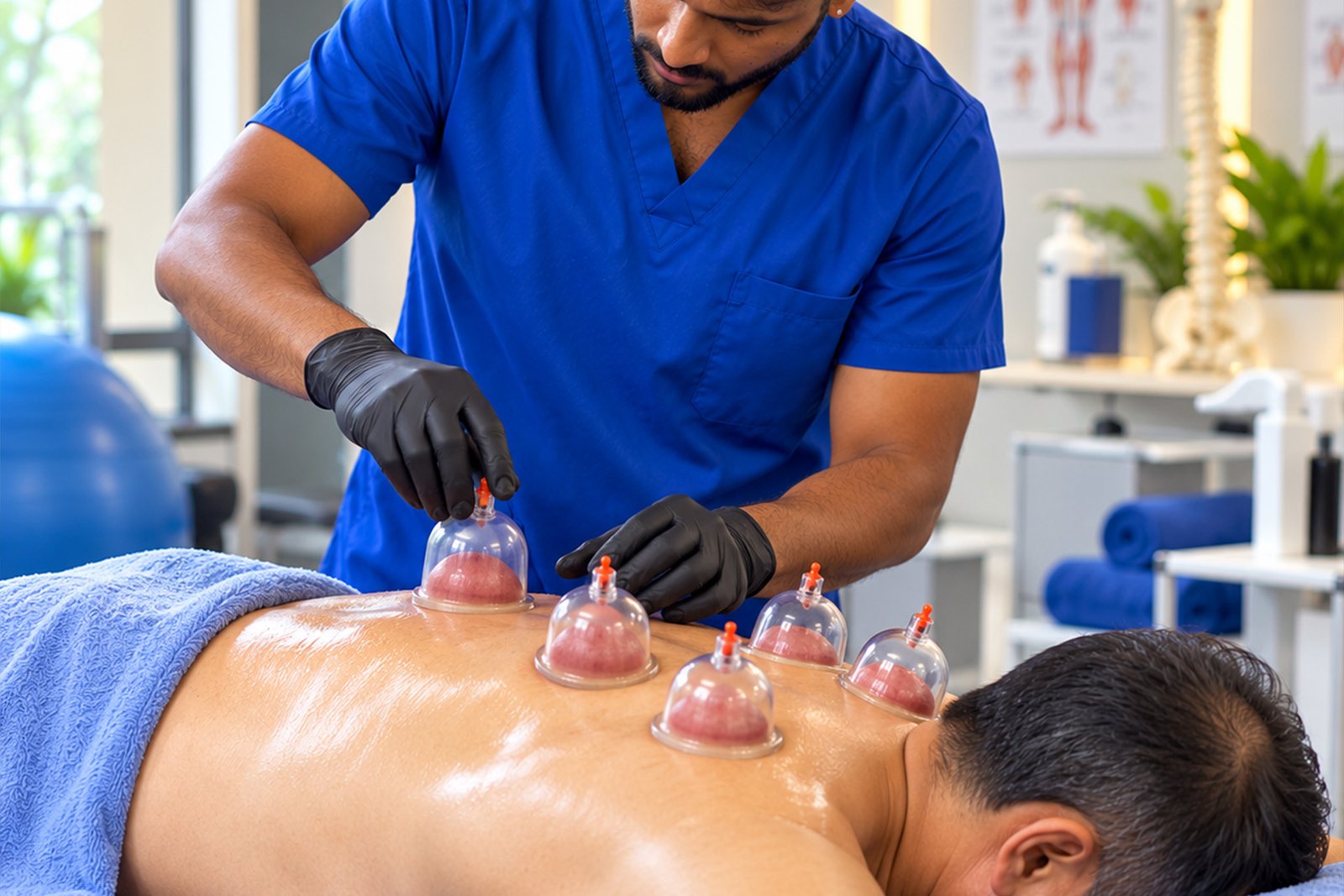 Cupping therapy at MCS Physio Center